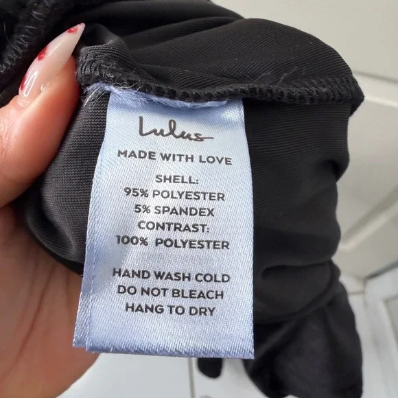 Lulus Black Velvet Deep V-Neck Maxi Dress with Mesh Insert and Side Slit Mens L - Picture 6 of 7